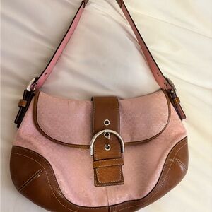 Coach Pink and Brown Shoulder Bag